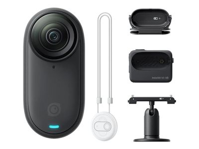 Insta360 Go 3S - Standard Bundle - aktionkamera - 4 K / 30 fps - blixt 128 GB - Bluetooth, Wi-Fi - undervatten upp till 10 m - midnattssvart