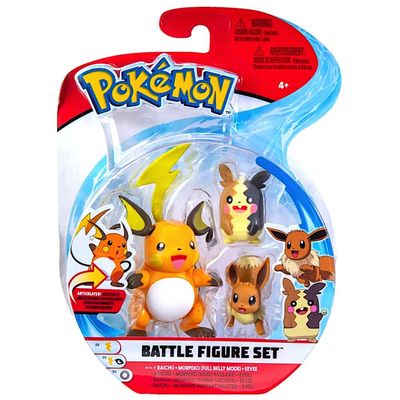 Pokemon Battle Figure Set 3-Pack Raichu Morpeko Eevee