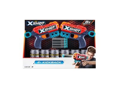 X-Shot Excel Double Kickback Foam Dart Blaster Combo Pack (8 Darts 6 Cans)