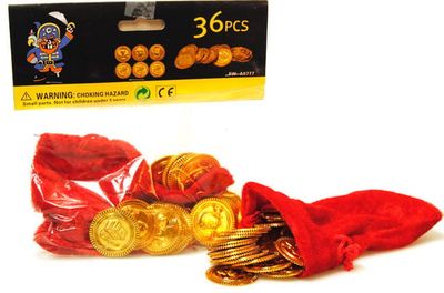eksaker 3489 Pirat Sjörövare 36st Guldpengar Mynt i fin påse