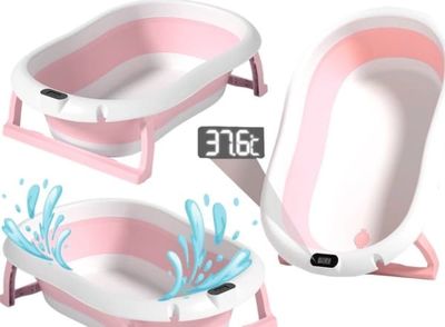 Eurobaby Lean sammenleggbart badekar Sklisikker føtter Rosa