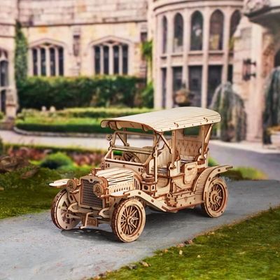 ROKR 3D Wooden Puzzle DIY Model Vintage Car Building Toys Gifts for Teens