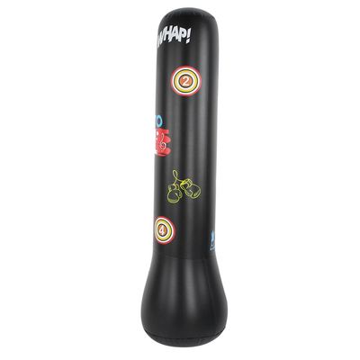 Oppustelig boksesæk - Stressreducerende træningsudstyr til voksne og børn (1,5 m, sort)