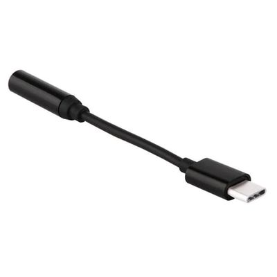 Adapter fra USB Type C til 3,5 mini-jack lydstik sort