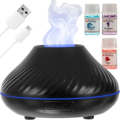 Flaming Aroma Diffuser | 3 æteriske olier | RGB luftfugter