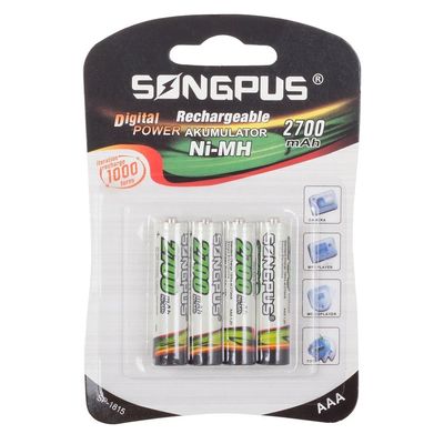 4-Pak Genopladelige AAA-batterier - 2700 mAh