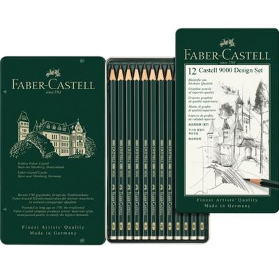 Faber-Castell 9000 Design Penna 12st Metallförpackning 119064FC