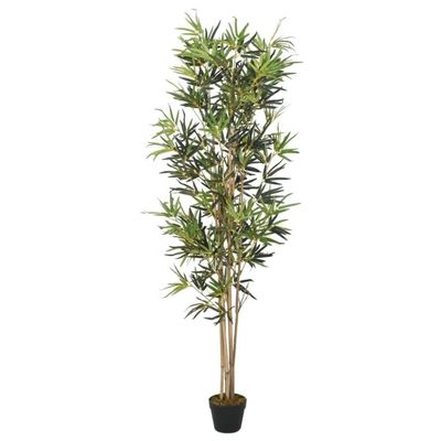 vidaXL Kunstig bambustre 368 blader 80 cm grønn