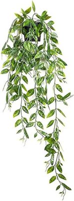 Moorle hængende kunstplante, inkl. 1 kunstigt hængende plante (60 cm), med urtepotteskjuler, kunstige planter