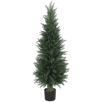 Kunstig cypres 120 cm med potte, UV-bestandig til hjem/kontor/balkon