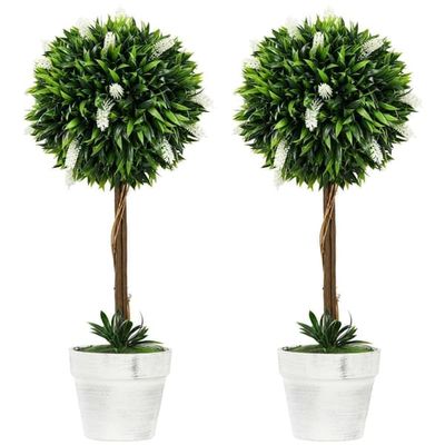 2-pak kunstig lavendel 60 cm med potte, realistisk kunstblomst til hjem & have