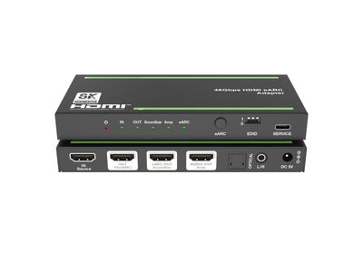 NÖRDIC 8K HDMI 2.1 eARC/ARC Extractor for Soundbar og forsterker