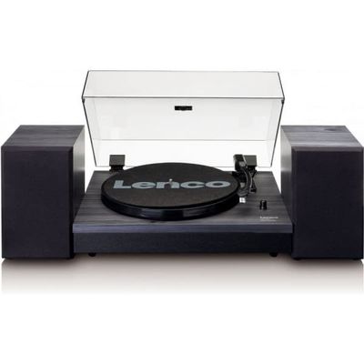 Lenco LS-300 vinylafspiller og højttalere, sort