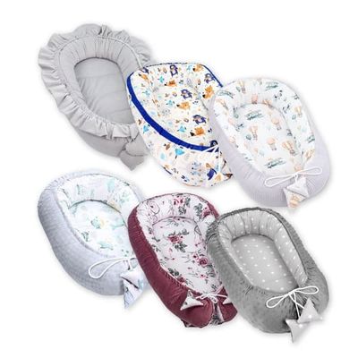 Baby nest cocoon newborn 90 x 50 cm - Håndlavet nuttede nest baby nest lavet af bomuld Tilfældig variant