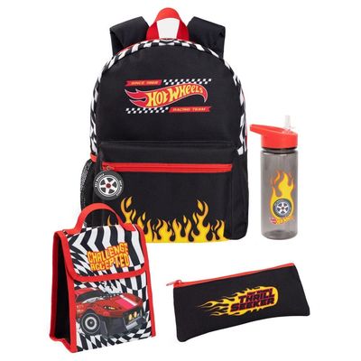 Hot Wheels Checkerboard Flame Ryggsäck Set