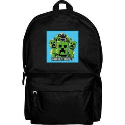 Voksen-Ryggsekk | Komfortabel og Stilren Minecraft Creeper hær i tegneseriestil - grønn Creeper illustrasjon med klassisk Minecraft-tema for fans av s