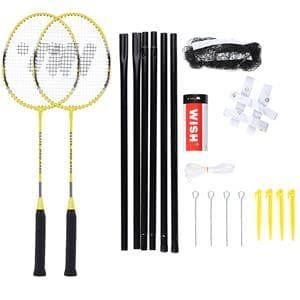 ALUMTEC 4466 SET BADMINTONRACKETAR GUL 2ST + LUCKOR 3ST + NET + NSKELINOR