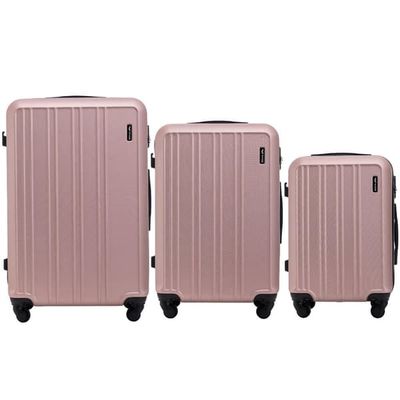 WINGS HARRIER 3-pack resväskor S/M/L – komplett ABS+ set med kodlås, roterande hjul och innerfack