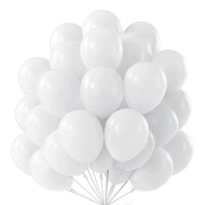25-Pack hvite ballonger 10" 25 cm
