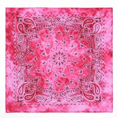 Bandana i batikkfarge 100% bomull – paisleymønster 53x53 cm, rosa