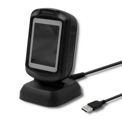 Qoltec 50864 stationär QR- och streckkodsläsare | USB
