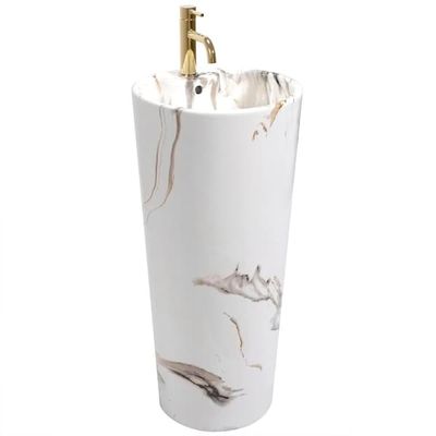 Fritstående Håndvask Blanka Marble Hvid REA 40x40x85cm