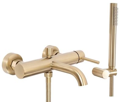 Badekarsarmatur Lungo Børstet Guld REA 19x25x4,5cm
