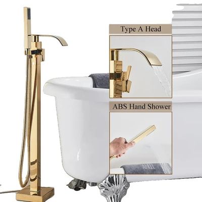 Badekar Bruser Mixer Vandhane, Enkelt Håndtag Kontrol, Moderne Lakeret Finish,Golden A