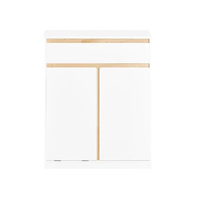 SoBuy Badeværelsesskab med Vasketøjskurv med skuffe BZR79-W