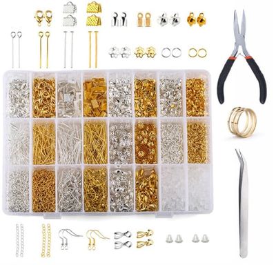 KREA DIY metallinen korusetti korujen luomuksiin - 1 laatikko, jossa on 24 lokeroa