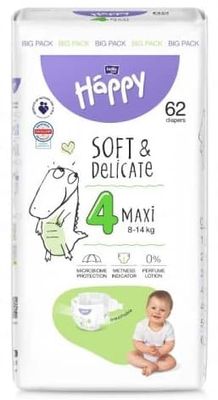 Bella Baby Happy Maxi 4 Bleier til Babyer 8-14 kg, 62 stk.