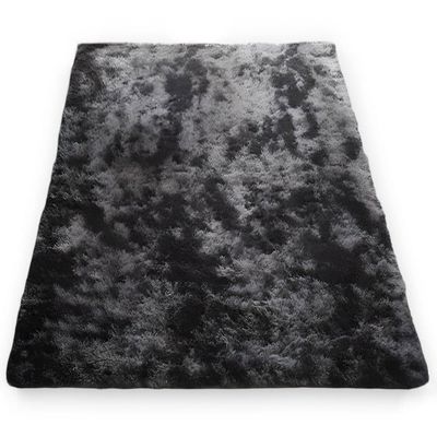 Shaggy tæppe, stue tæppe, lang luv, 100 x 160 cm - tæpper til stuer, fluffy, shaggy, soveværelser, sengekanttæpper, udendørs tæppe, sort med mønster