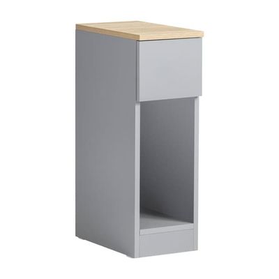 SoBuy Smalt natbord 20x35x60cm – Praktisk sengbord med skuffe og hylde | Grå FBT111-HG