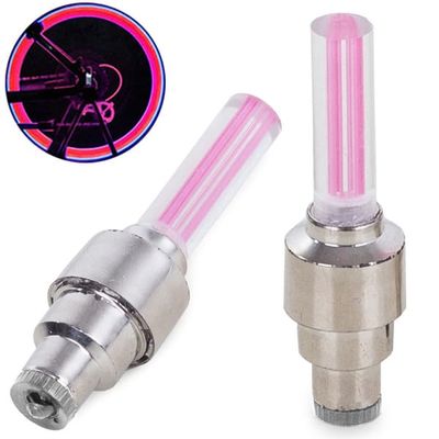 2-Pack Lysende LED Ventilhatte | Cykel og Bil | Rosa