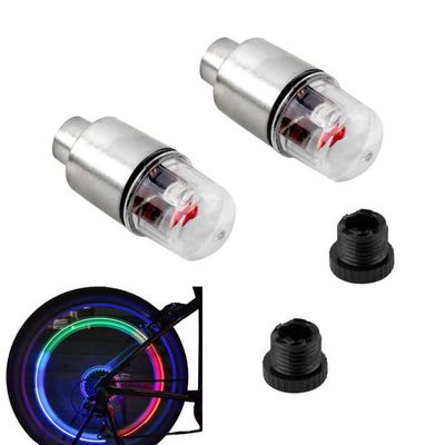 2-Pak Lysende RGB LED Ventilhatte til Bil eller Cykel