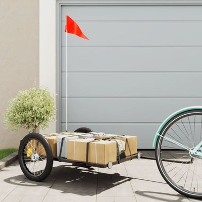 vidaXL Sykkelhenger svart 135x68x37 cm jern