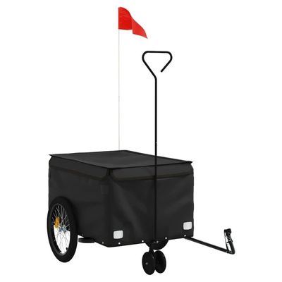 vidaXL Sykkelvogn svart 30 kg jern