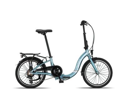 PACTO SIX ihopfällbar cykel aluminium v bromsar shimano 6-växlad holländsk cykel folding bike lågt insteg low entry