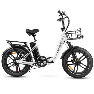 Hopfällbar elcykel SAMEBIKE C05 Pro, Steg-through, Vit