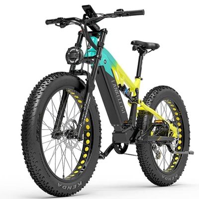 Lankeleisi RV800 Plus 750W offroad elcykel, Bafang-motor, 26*4 tums fettdäck, 20Ah Samsung-batteri, fgulgrön