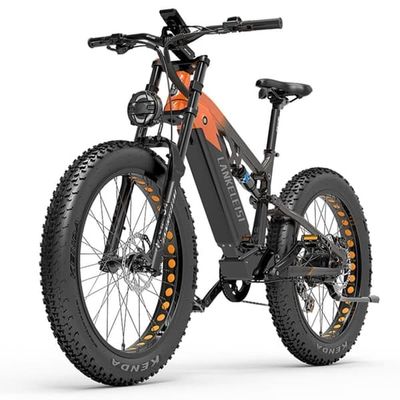 Lankeleisi RV800 Plus 750W offroad elcykel, Bafang-motor, 26*4 tums fettdäck, 20Ah Samsung-batteri, fullfjädrad elektrisk mountainbike