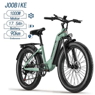 JOOBIKE JOO1 17,5AH batteri 45km/h 90km 1000W motor hydraulisk skivbroms 26 * 3,0 tums däck SHIMANO 7-växlad elektrisk cykel
