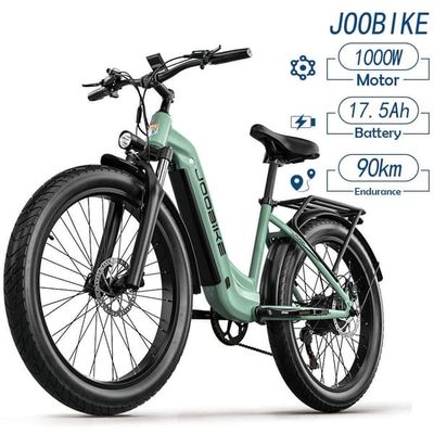 JOOBIKE JOO1 1000W Motor 17,5AH Batteri 45km/h 90km Hydraulisk skivbroms 26*3,0 tums däck SHIMANO 7-växlad elektrisk cykel