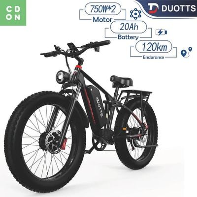 Elcykel | DUOTTS S26 | 20AH-batteri | 25 km/h toppfart | 1500W motor | 120 km räckvidd