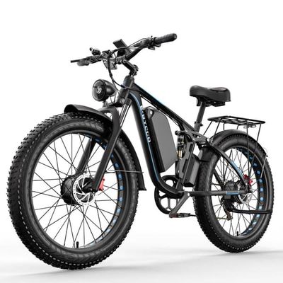El-mountainbike E·BYCCO EB7PRO, Dubbelmotor, Svart