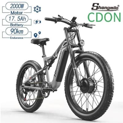 Shengmilo S600 elcykel för vuxna, 17,5AH batteri 1000W*2 motorer 45 km/h, 75 km räckvidd, 26*3,0 breda däck, dubbla motorer