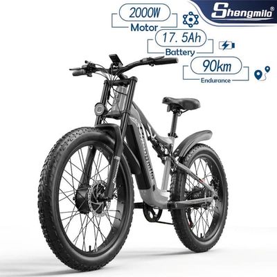 Shengmilo S600 26*3.0 breda däck, 17.5AH batteri 1000W*2 motorer Elcykel för vuxna, 45km/h, 75km räckvidd, dubbla motorer