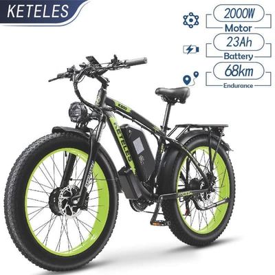 KETELES K800 E-Bike 48V 23Ah batteri 2000W dobbelt motor Shimano 21-trins 26*4,0 tommer fedt dæk aluminiumslegering ramme-sort og grøn