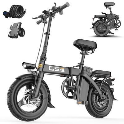 Hopfällbar Elcykel Toofly GS3, Svart