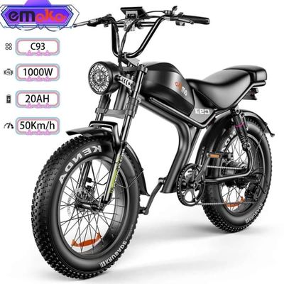 EMOKO C93 heldämpad elcykel, 1000W, 20AH, 50 km/h, el-mountainbike, svart